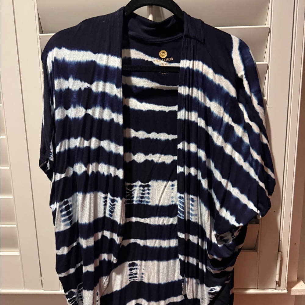 Lily Lotus Navy and White Striped Blouse